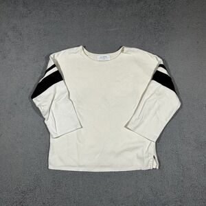 La Ligne NYC Shirt Womens Size Small White Cream Cotton 3/4 Long Sleeve #2087